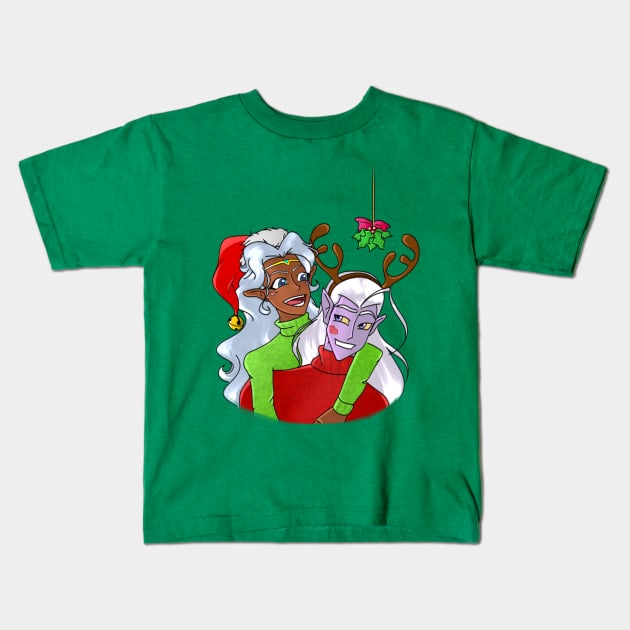 Lotura - Christmas Kiss Kids T-Shirt by AniMagix101